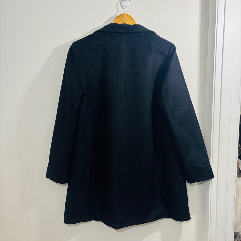 Lauren Ralph Lauren Wool Blend Mockneck Woman's Black Double Buckle Pea Coat 14 - Picture 6 of 11